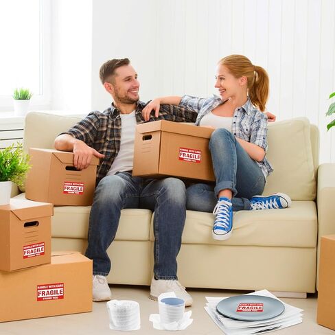 عبوة من 100 ملاءة إسفنجية من AOBOPLE، 35.56 سم × 35.56 سم، أوراق لف إسفنجية مع ملصقات هشة، صفائح إسفنجية مبطنة للحركة والتعبئة والتخزين، ومستلزمات النقل in Kuwait