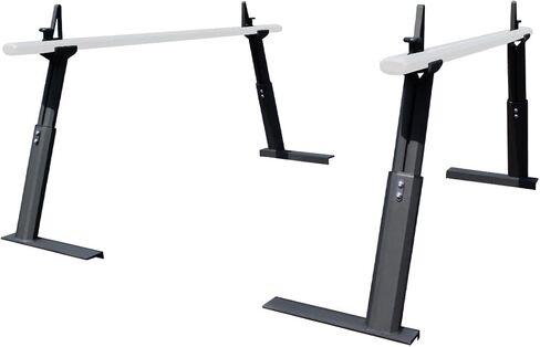 حامل سلم شاحنة من الألومنيوم العالمي MaxxHaul 50613 - سعة تصل إلى 500 رطل، ارتفاع قابل للتعديل من 18-3/4 بوصة إلى 28 بوصة - استخدم القضبان المتقاطعة Maxxhaul 50620 (غير متضمنة) كنظام رف كامل in Saudi Arabia