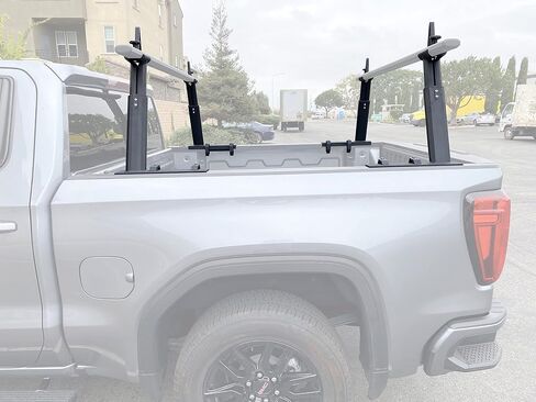 حامل سلم شاحنة من الألومنيوم العالمي MaxxHaul 50613 - سعة تصل إلى 500 رطل، ارتفاع قابل للتعديل من 18-3/4 بوصة إلى 28 بوصة - استخدم القضبان المتقاطعة Maxxhaul 50620 (غير متضمنة) كنظام رف كامل in Saudi Arabia
