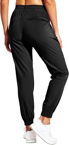 سراويل الركض النسائية خفيفة الوزن من MIER مع جيوب بسحاب للجري والمشي لمسافات طويلة والسفر برباط، سريعة الجفاف in Kuwait