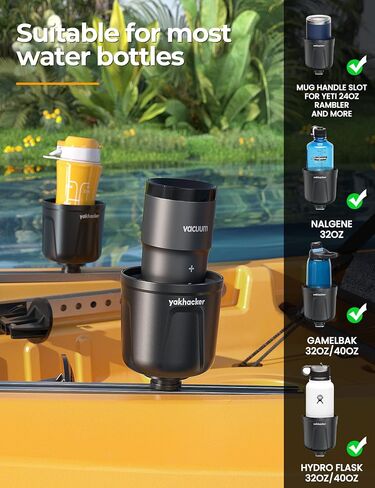 YAKHARCKER Multi-Functional Kayak Cup Holder, Bottle Holder, Phone Holder,Drink Holder, Fishing Tool, Large Capacity, Kayak Track Mount Install, Kayak Track Accessories in Saudi Arabia