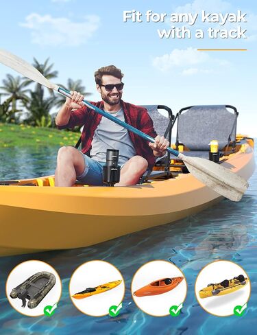 YAKHARCKER Multi-Functional Kayak Cup Holder, Bottle Holder, Phone Holder,Drink Holder, Fishing Tool, Large Capacity, Kayak Track Mount Install, Kayak Track Accessories in Saudi Arabia