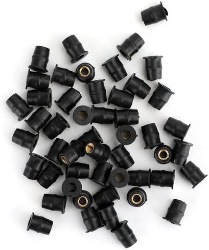 50Pack Rubber Well Nuts with M6 Brass Insert 6mm Metric Wellnuts Motorcycle Windscreen Universal Motorcycle Cowls Fastener Screws in Saudi Arabia