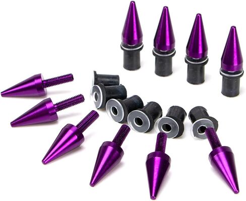 AeroBon 10 Pieces Aluminum Spike Motorcycle Windscreen Bolts/Windshield Screws (Black) in Saudi Arabia