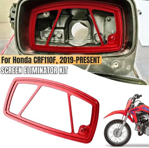 Red Screen Eliminator Kit,Motorcycle Billet Aluminum Intake Cylinder Head Gasket Backfire Screen Removal Kit Replace for Honda CRF110/CRF110F 2019-2023 in Saudi Arabia