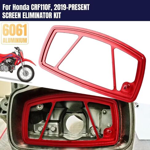 Red Screen Eliminator Kit,Motorcycle Billet Aluminum Intake Cylinder Head Gasket Backfire Screen Removal Kit Replace for Honda CRF110/CRF110F 2019-2023 in Saudi Arabia