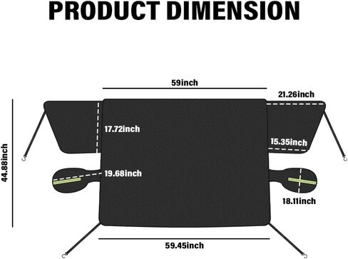 IHOTDER Car Windshield Cover for Ice and Snow,Oxford Cloth Windshield Snow Cover with 6 Magnetic Fixings,All-Seasons Universal Automotive Exterior Accessories Windshield Frost Cover in Saudi Arabia