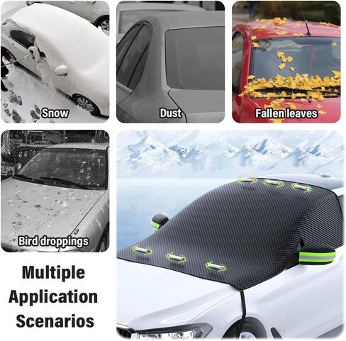 IHOTDER Car Windshield Cover for Ice and Snow,Oxford Cloth Windshield Snow Cover with 6 Magnetic Fixings,All-Seasons Universal Automotive Exterior Accessories Windshield Frost Cover in Saudi Arabia