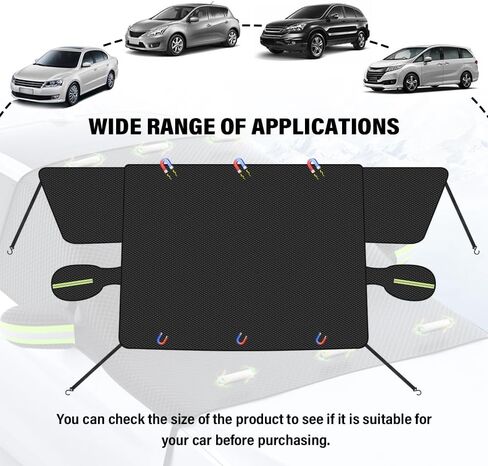 IHOTDER Car Windshield Cover for Ice and Snow,Oxford Cloth Windshield Snow Cover with 6 Magnetic Fixings,All-Seasons Universal Automotive Exterior Accessories Windshield Frost Cover in Saudi Arabia