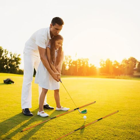 Golf Alignment Sticks (Pack of 2) 48-inch Collapsible Golf Alignment Sticks for Aiming,Putting,Full Swing Trainer,Posture Corrector,Portable Golf Training Equipment with Tube Case in Saudi Arabia