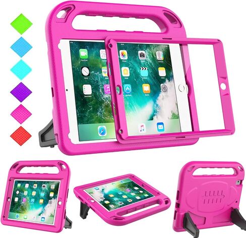 حافظة BMOUO للأطفال لجهاز iPad الجيل الخامس/السادس، حافظة iPad 9.7 2018/2017 مع واقي شاشة، حافظة iPad Air 2 مقاومة للصدمات مع حامل مقبض، أزرق in Kuwait
