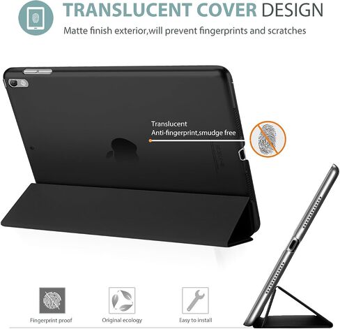 حافظة ProCase الذكية لجهاز iPad Air الجيل الثالث 2019 / iPad Pro 2017 مقاس 10.5 بوصة، غطاء بحامل نحيف مع ظهر متجمد شفاف لجهاز iPad Air 3 - أسود in Saudi Arabia