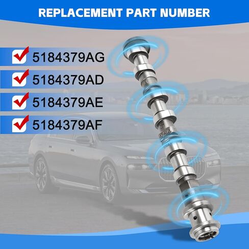 DAYSYORE 4x مجموعة أعمدة الكامات المحرك الجديدة استبدال OE 5184377AG 5184378AG 5184379AG 5184380AG يناسب 2011-2018 Jeep Grand Cherokee لكرايسلر لأجزاء ما بعد البيع لمحرك دودج رام in Kuwait