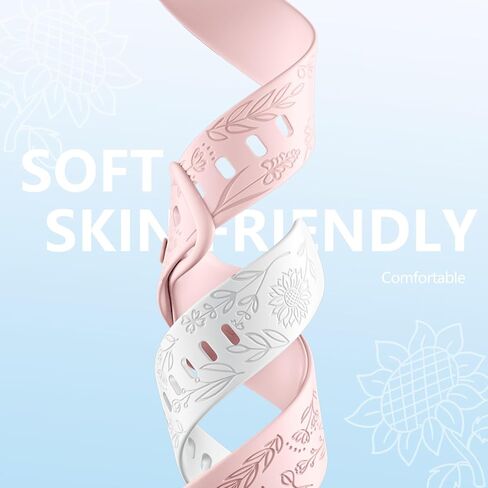 DaQin 3 عبوات منقوشة بزهرة عباد الشمس متوافقة مع Fitbit Charge 6 Band/Fitbit Charge 5 Bands للنساء والرجال، حزام بديل لسوار رياضي ناعم من ليزر عباد الشمس اللطيف للشحن 6 نطاقات/Charge 5 Band in Kuwait