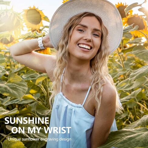 DaQin 3 عبوات منقوشة بزهرة عباد الشمس متوافقة مع Fitbit Charge 6 Band/Fitbit Charge 5 Bands للنساء والرجال، حزام بديل لسوار رياضي ناعم من ليزر عباد الشمس اللطيف للشحن 6 نطاقات/Charge 5 Band in Kuwait