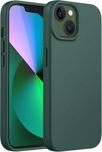 JETech Silicone Case for iPhone 13 6.1-Inch, Silky-Soft Touch Full-Body Protective Phone Case, Shockproof Cover with Microfiber Lining (Black) in Saudi Arabia