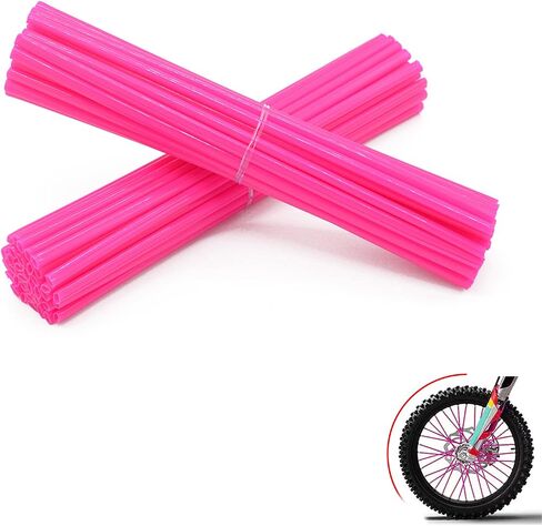 72Pcs Spoke Skins Covers Universal Bicycle Motocross for 8"-21" rims Dirt Motorcycle BMX MTB SX MX SXF EXCSXF EXC XT250-600 R-Z400S SM RM2 F800GS CRF XL XLR XR (Pink) in Saudi Arabia