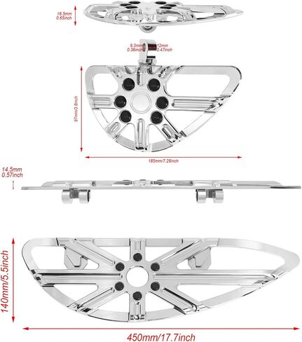 HDBUBALUS Motorcycle Front Rear Floorboards Driver Passenger Footboards Foot Peg Shift Lever Linkage Brake Arm Kit Fit For Harley Touring Electra Road Glide 2014-later (Color: Chrome) in Saudi Arabia