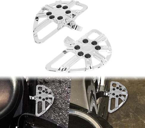 HDBUBALUS Motorcycle Front Rear Floorboards Driver Passenger Footboards Foot Peg Shift Lever Linkage Brake Arm Kit Fit For Harley Touring Electra Road Glide 2014-later (Color: Chrome) in Saudi Arabia