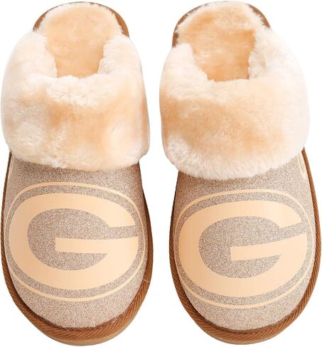 FOCO Womens NFL Team Logo Glitter Open Back Moccasin in Saudi Arabia