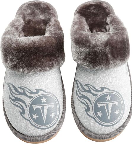 FOCO Womens NFL Team Logo Glitter Open Back Moccasin in Saudi Arabia