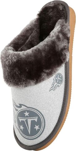 FOCO Womens NFL Team Logo Glitter Open Back Moccasin in Saudi Arabia