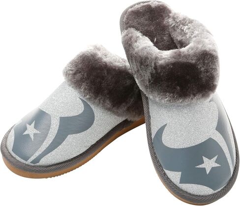 FOCO Womens NFL Team Logo Glitter Open Back Moccasin in Saudi Arabia