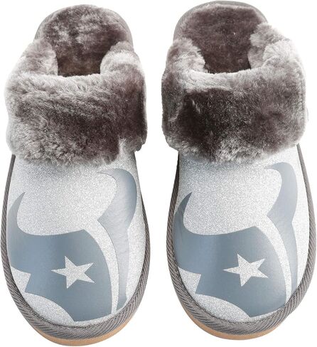 FOCO Womens NFL Team Logo Glitter Open Back Moccasin in Saudi Arabia