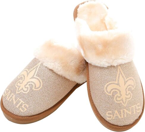 FOCO Womens NFL Team Logo Glitter Open Back Moccasin in Saudi Arabia