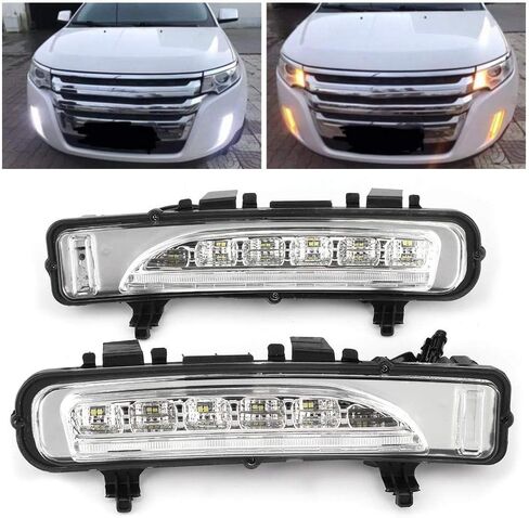 مجموعة إضاءة النهار للجري، قطعتان من مصابيح الضباب LED للجري النهاري تناسب سيارة Ford Edge SUV 11-14 in Saudi Arabia