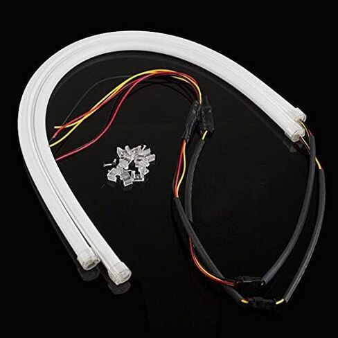 60CM White/Amber Switchback DRL Flexible LED Tube Strip Style Daytime Running Lights Car Headlight Turn Signal Light in Saudi Arabia