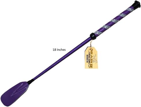 Jump Bat 18 Inch Riding Crop Horse and Rhinestone Decorated Handle Color Choice: Black, Blue, Green, Fuchsia, Pink, Purple, Red, or Yellow in Saudi Arabia