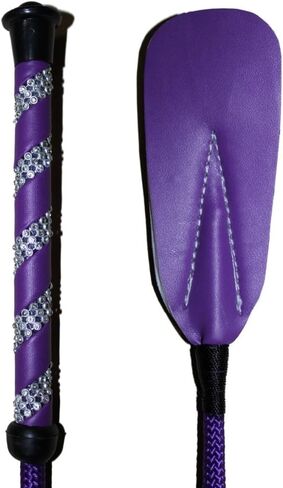 Jump Bat 18 Inch Riding Crop Horse and Rhinestone Decorated Handle Color Choice: Black, Blue, Green, Fuchsia, Pink, Purple, Red, or Yellow in Saudi Arabia