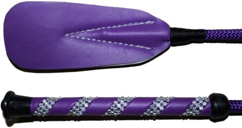 Jump Bat 18 Inch Riding Crop Horse and Rhinestone Decorated Handle Color Choice: Black, Blue, Green, Fuchsia, Pink, Purple, Red, or Yellow in Saudi Arabia