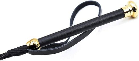 مقبض ذهبي لركوب الخيل الحقيقي مقاس 18 بوصة مع جزء علوي من الجلد الطبيعي | محاصيل عالية الجودة | محصول حصان الفروسية in Kuwait