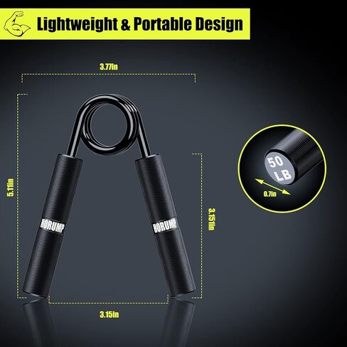 HORUMP Grip Strength Trainer 4 Pack (50-200LB), Metal Hand Grip Strengthener, Forearm Strengthener, No Slip Heavy-Duty Hand Gripper for Finger Strength Training, Injury Recovery and Muscle Building in Saudi Arabia