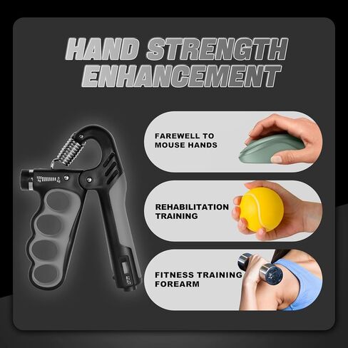 Grip Strength Trainer, Adjustable Resistance 11-220 Ibs Forearm Exerciser, the Five Fingers Grip Strength Trainer with Digital Counter,Hand Grips Strengthener. in Saudi Arabia