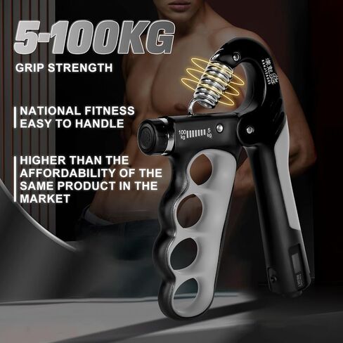 Grip Strength Trainer, Adjustable Resistance 11-220 Ibs Forearm Exerciser, the Five Fingers Grip Strength Trainer with Digital Counter,Hand Grips Strengthener. in Saudi Arabia