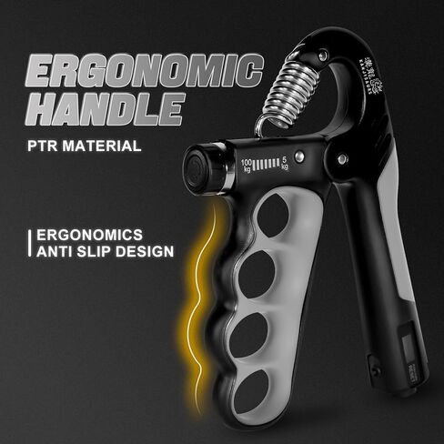 Grip Strength Trainer, Adjustable Resistance 11-220 Ibs Forearm Exerciser, the Five Fingers Grip Strength Trainer with Digital Counter,Hand Grips Strengthener. in Saudi Arabia