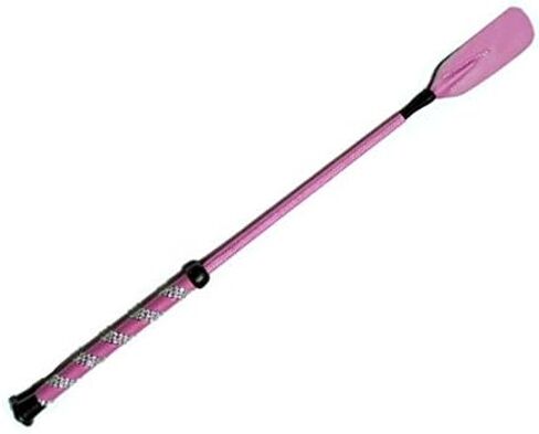 Jump Bat 18 Inch Riding Crop Horse and Rhinestone Decorated Handle Color Choice: Black, Blue, Green, Fuchsia, Pink, Purple, Red, or Yellow in Saudi Arabia