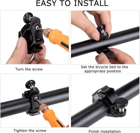 جرس الدراجة - جرس دراجة من الألومنيوم للمقود (22 مم - 24 مم) - قرن جرس دراجة بصوت عالٍ وواضح وواضح للبالغين أو دراجات الأطفال in Kuwait