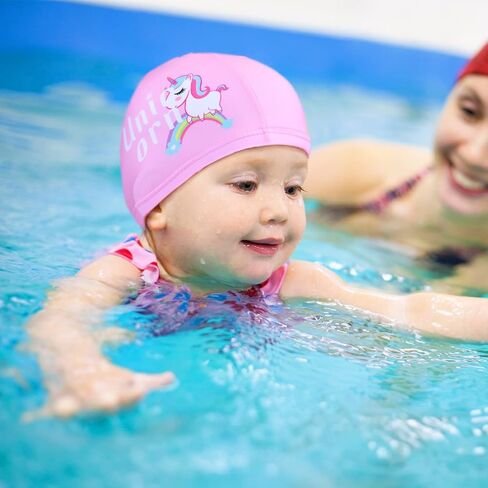 3 Pieces Swim Cap Cute Cartoon Children's Swimming Cap Waterproof Swim Cap Unicorn Swimming Hat for Toddlers Kids Boys Girls Long and Short Hair in Saudi Arabia