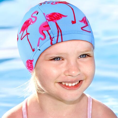3 Pieces Swim Cap Cute Cartoon Children's Swimming Cap Waterproof Swim Cap Unicorn Swimming Hat for Toddlers Kids Boys Girls Long and Short Hair in Saudi Arabia