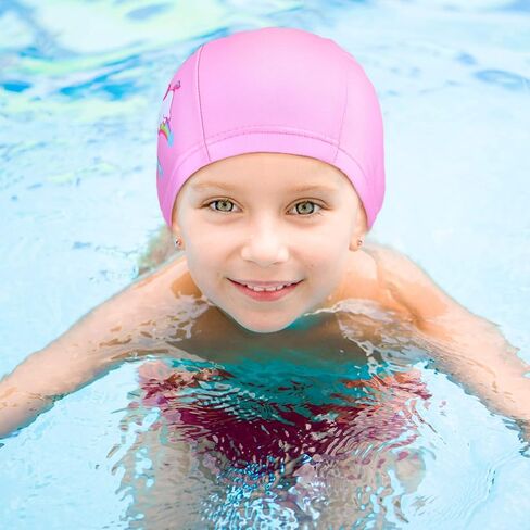 3 Pieces Swim Cap Cute Cartoon Children's Swimming Cap Waterproof Swim Cap Unicorn Swimming Hat for Toddlers Kids Boys Girls Long and Short Hair in Saudi Arabia