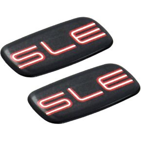 Pair Set of 2 SLE Nameplate Emblem 3D Badge Replacement for GMC Chevrolet Sierra Suburban Yukon 1500 2500 3500 (Silver/Black)