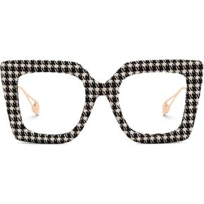 Zeelool Stylish Oversized Square Eyeglasses Frame with Non-prescription Clear Lens for Women Latanya ZJGA499974 in Kuwait