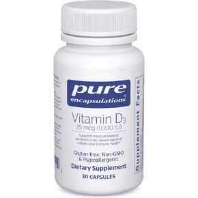 Pure Encapsulations Vitamin D3 25 mcg (1,000 IU) - Supplement to Support Bone, Joint, Breast, Heart, Colon & Immune Health - with Premium Vitamin D - 120 Capsules