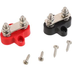 M6 1/4" Terminal Stud Battery Terminal Block 12-48V DC Bus Bar for RV Truck Camper Boat