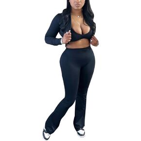 3 Piece Tracksuit Set for Women Long Sleeve Zipper Crop Jacket Tank Top High Waist Leggings Workout Sets Gym Outfit