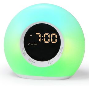 iHoo All-in-One Alarm Clock with Sound Machine, Touch Control Nightlight，Two Alarms, 10 White Noises, Snooze and Sleep Timer, Ideal for Adults, Teens and Children